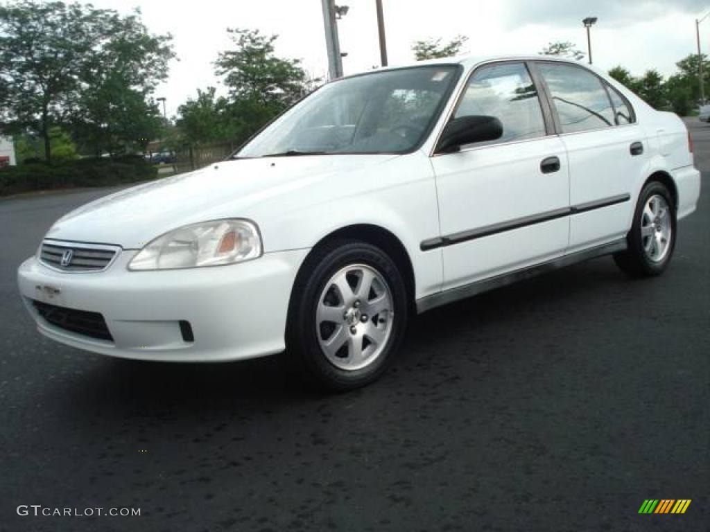 1999 Civic LX Sedan - Taffeta White / Gray photo #1