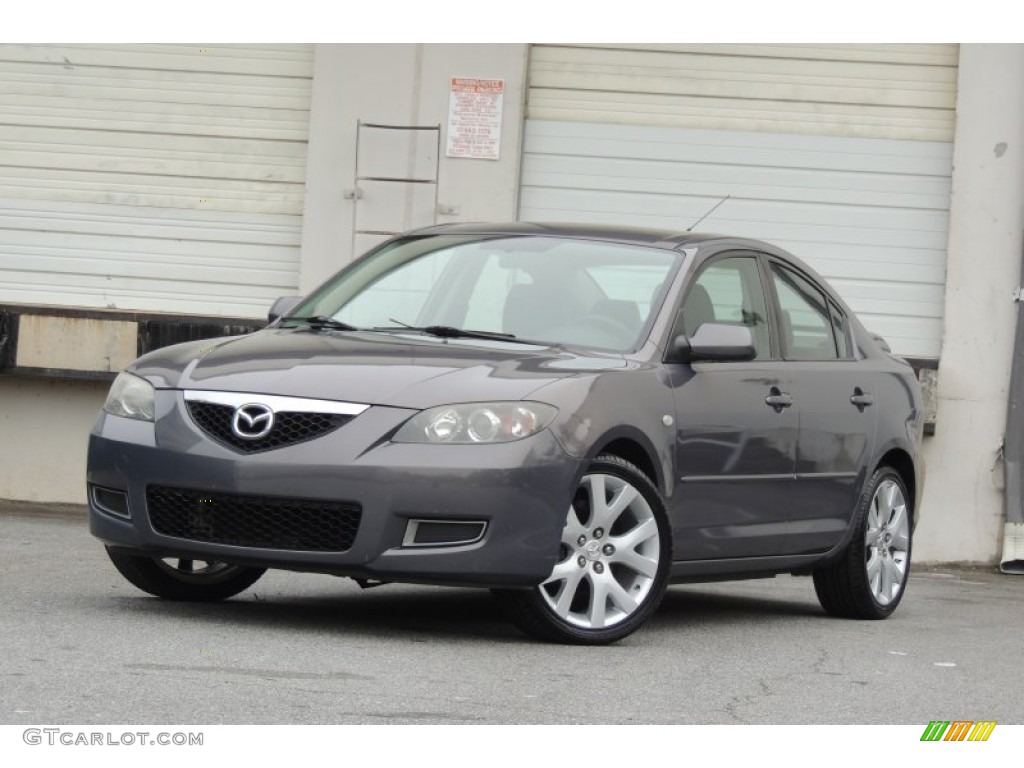 2008 MAZDA3 i Sport Sedan - Galaxy Gray Mica / Black photo #16