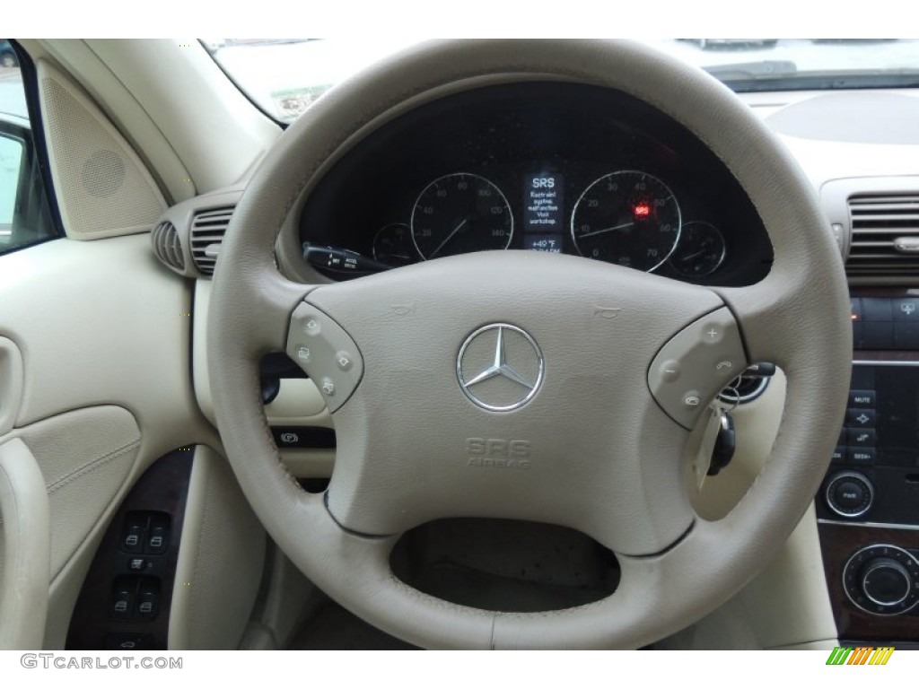 2006 Mercedes-Benz C 280 4Matic Luxury Stone Steering Wheel Photo #101262835