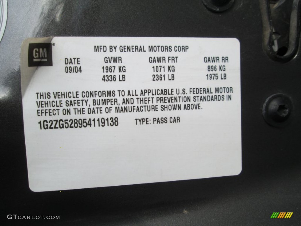 2005 G6 Sedan - Granite Metallic / Ebony photo #28
