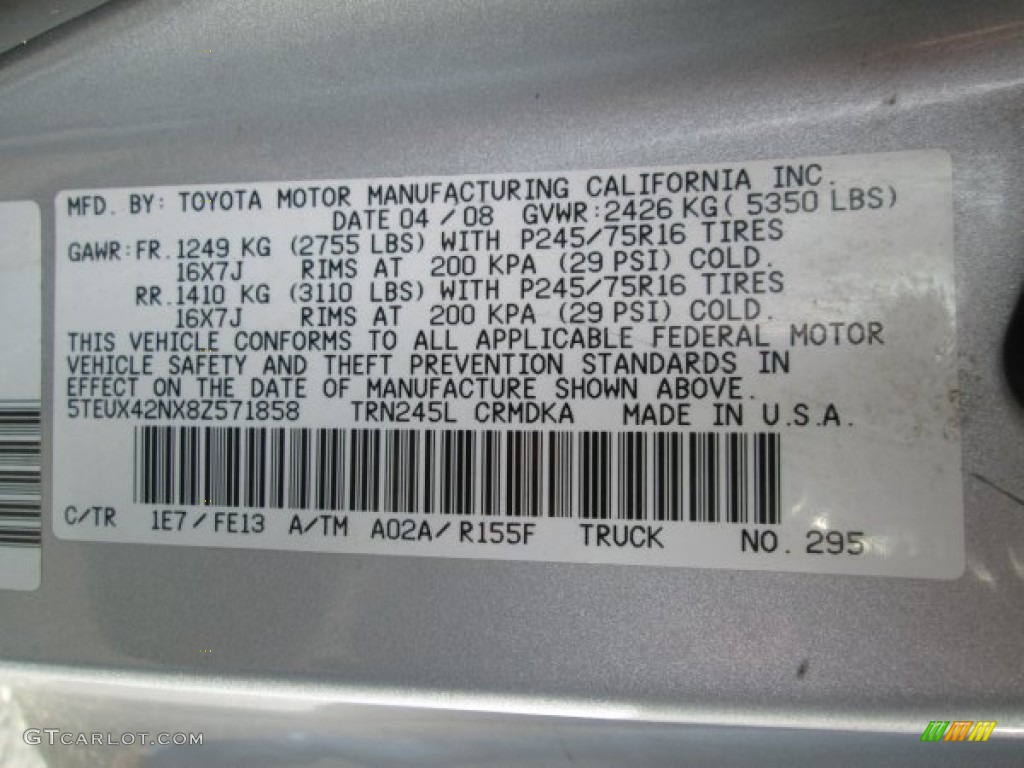 2008 Tacoma Access Cab 4x4 - Silver Streak Mica / Graphite Gray photo #25