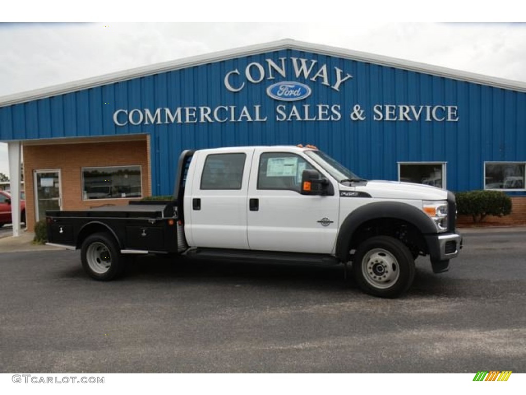 2015 F450 Super Duty XL Crew Cab Flat Bed 4x4 - Oxford White / Steel photo #3