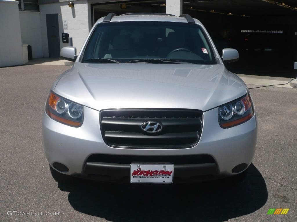 2008 Santa Fe GLS 4WD - Bright Silver / Beige photo #2