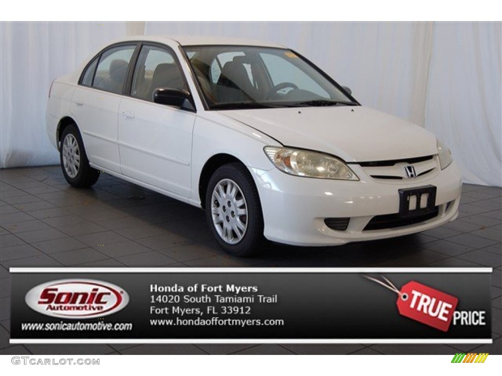 2004 Civic LX Sedan - Taffeta White / Ivory Beige photo #1