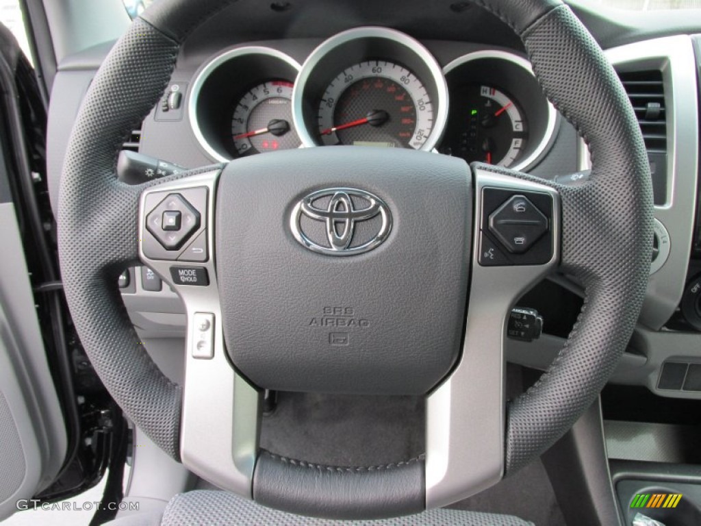 2015 Toyota Tacoma TRD Sport Double Cab 4x4 Graphite Steering Wheel Photo #101284744