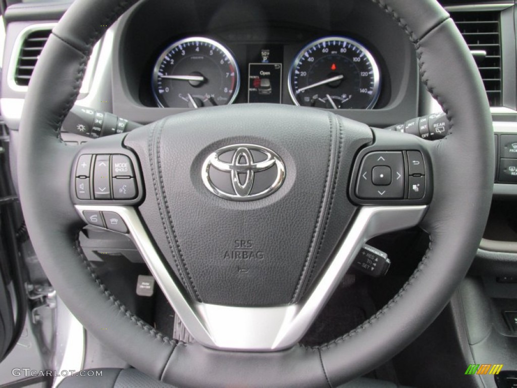 2015 Toyota Highlander Limited Black Steering Wheel Photo #101285200