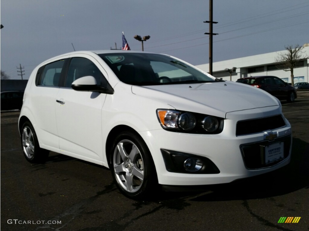 2014 Sonic LTZ Hatchback - White Diamond Tricoat / Jet Black/Dark Titanium photo #3