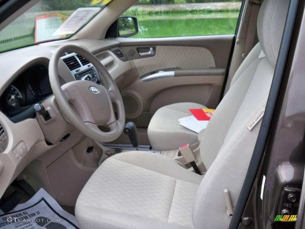 2008 Sportage LX V6 4x4 - Smokey Brown Metallic / Beige photo #6