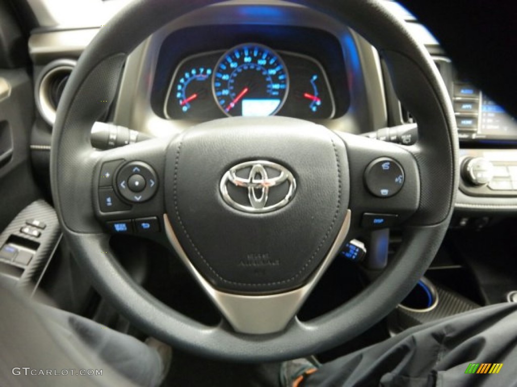 2015 Toyota RAV4 XLE Black Steering Wheel Photo #101289168