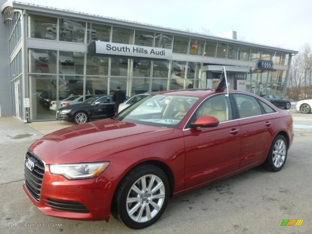 2015 A6 2.0T Premium Plus quattro Sedan - Garnet Red Pearl / Velvet Beige photo #1