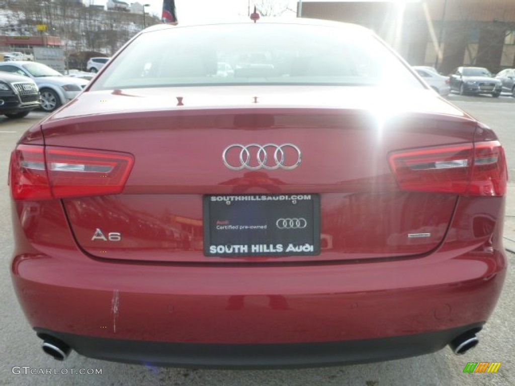 2015 A6 2.0T Premium Plus quattro Sedan - Garnet Red Pearl / Velvet Beige photo #4