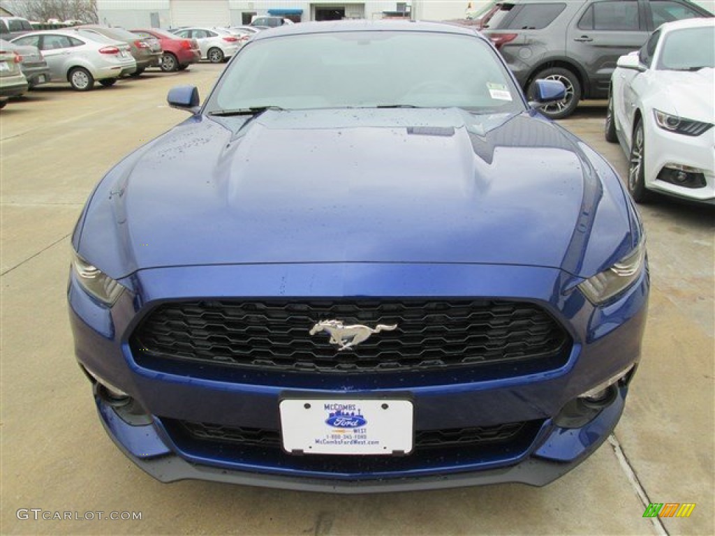 2015 Mustang EcoBoost Coupe - Deep Impact Blue Metallic / Ebony photo #4