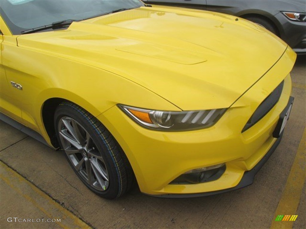 2015 Mustang GT Premium Coupe - Triple Yellow Tricoat / Ebony photo #2