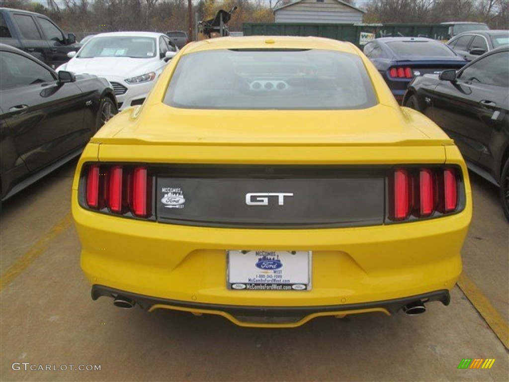 2015 Mustang GT Premium Coupe - Triple Yellow Tricoat / Ebony photo #7