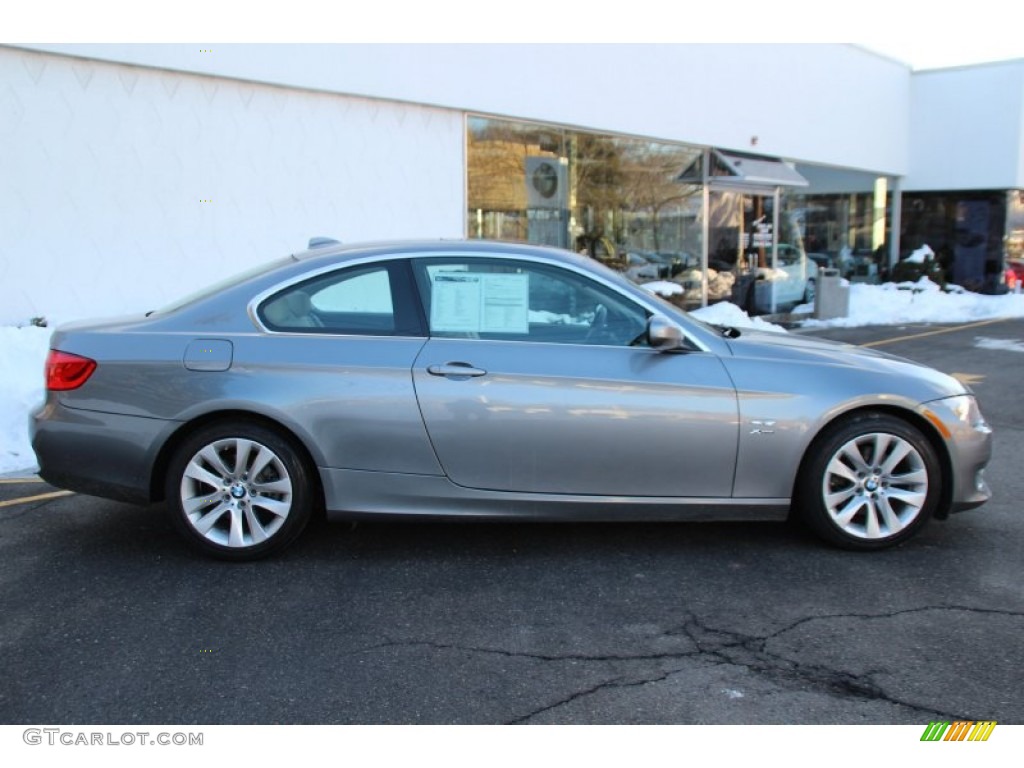 2012 3 Series 328i xDrive Coupe - Space Grey Metallic / Oyster/Black photo #2