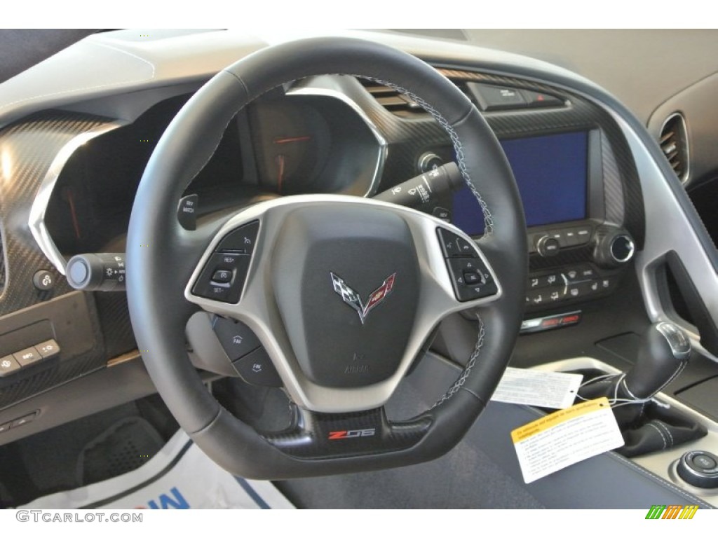 2015 Chevrolet Corvette Z06 Coupe Gray Steering Wheel Photo #101298387