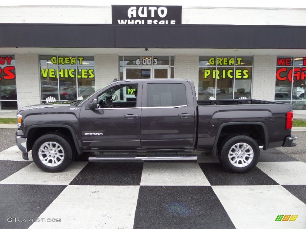 2014 Sierra 1500 SLE Crew Cab - Iridium Metallic / Jet Black/Dark Ash photo #1