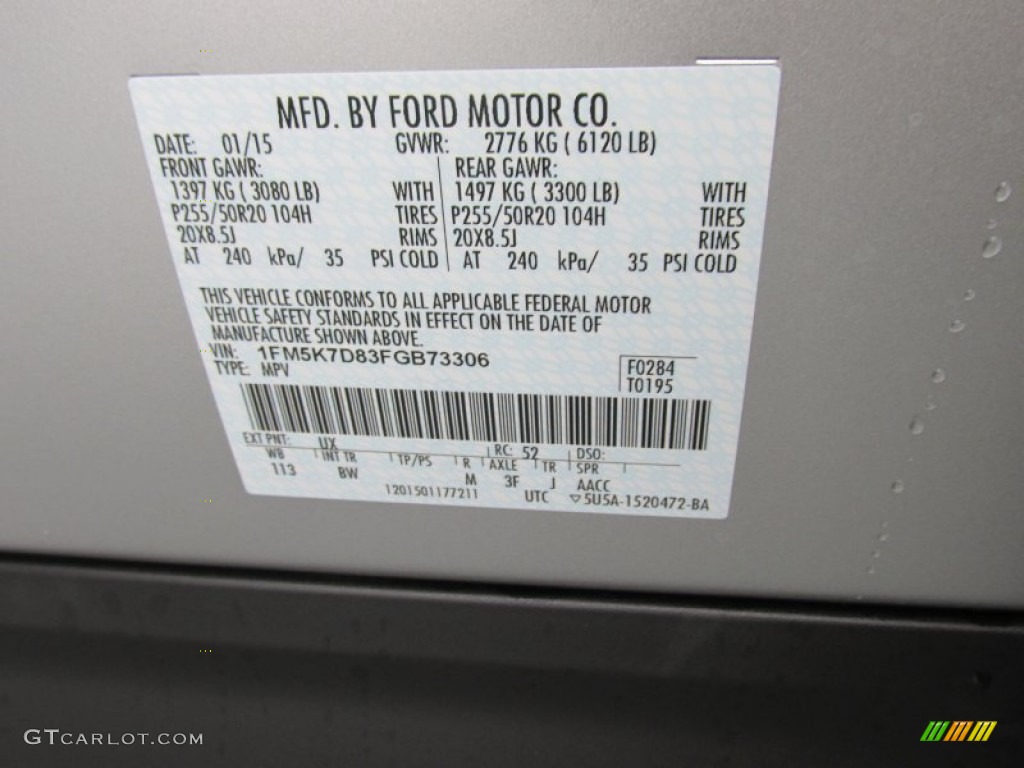 2015 Explorer XLT - Ingot Silver / Charcoal Black photo #34