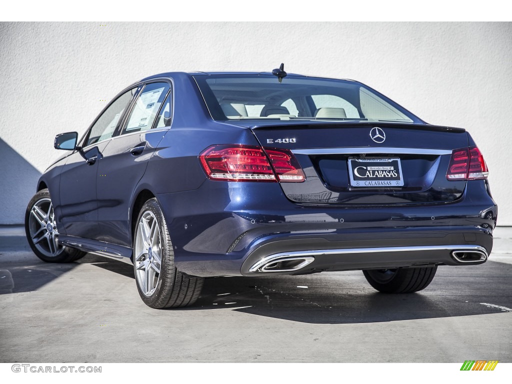 2015 E 400 Sedan - Lunar Blue Metallic / Silk Beige/Espresso Brown photo #2