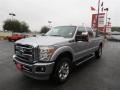 2011 Ingot Silver Metallic Ford F250 Super Duty Lariat Crew Cab 4x4  photo #3