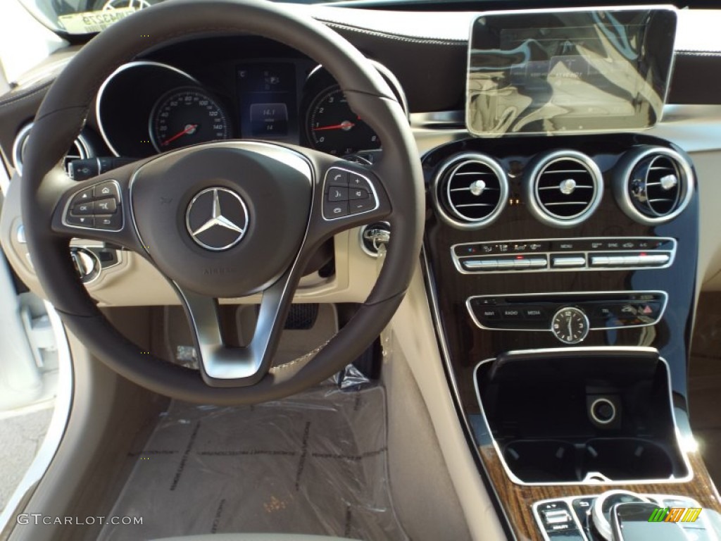 2015 Mercedes-Benz C 300 Almond Beige/Mocha Dashboard Photo #101310138