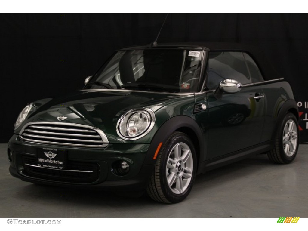 2015 Convertible Cooper - British Racing Green II Metallic / Leather/Cloth Polar Beige photo #1