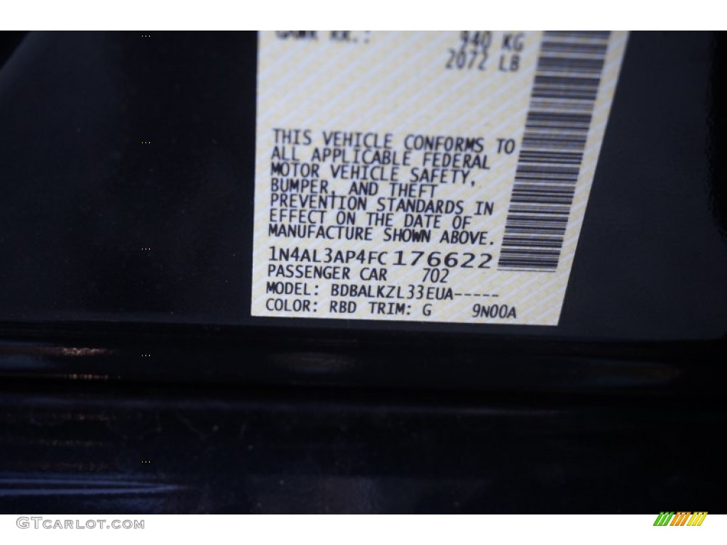 2015 Altima Color Code RBD for Storm Blue Photo #101311632