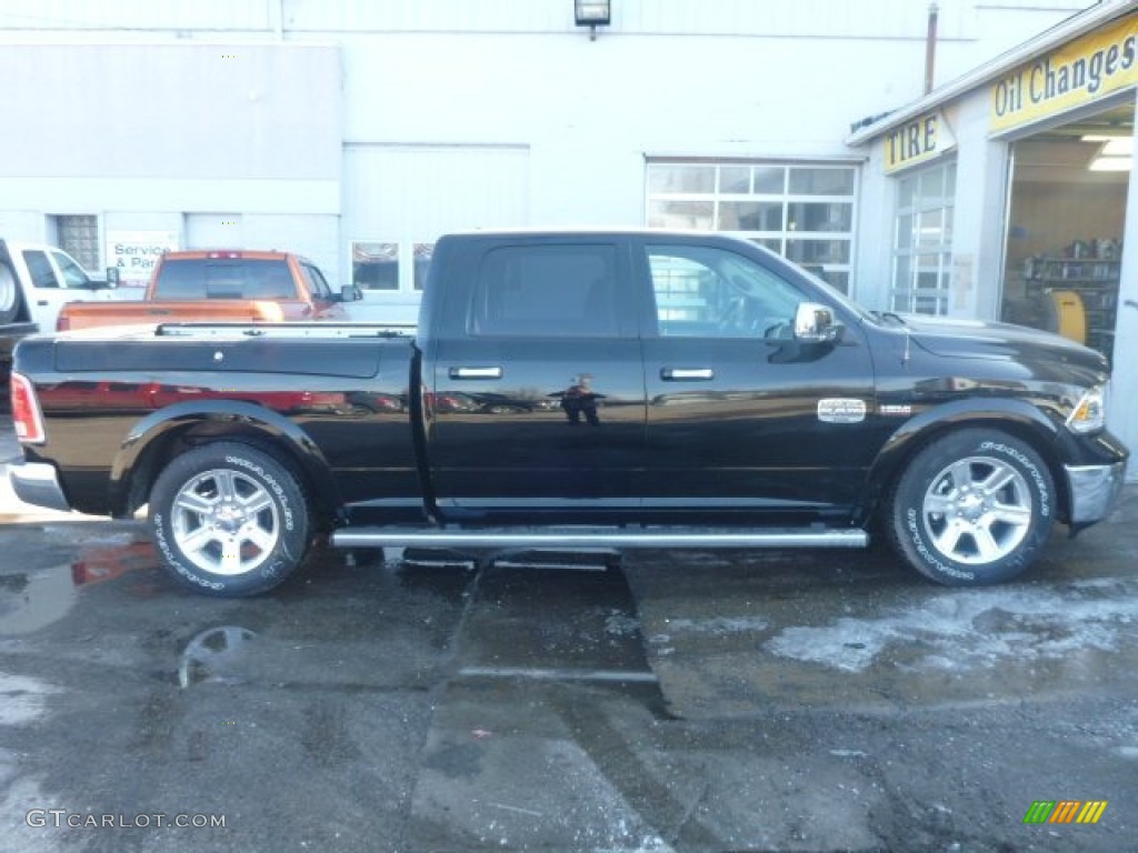 Black 2015 Ram 1500 Laramie Long Horn Crew Cab 4x4 Exterior Photo #101312955