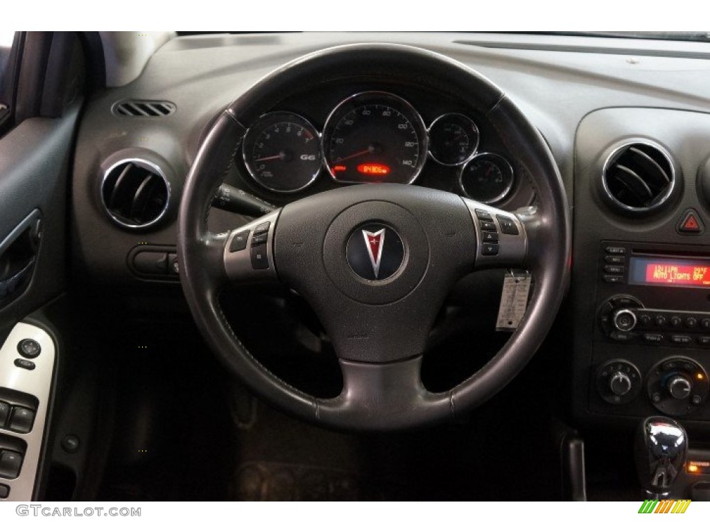 2009 Pontiac G6 GT Sedan Ebony/Light Titanium Steering Wheel Photo #101314581