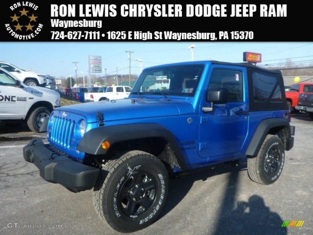 2015 Wrangler Sport 4x4 - Hydro Blue Pearl / Black photo #1