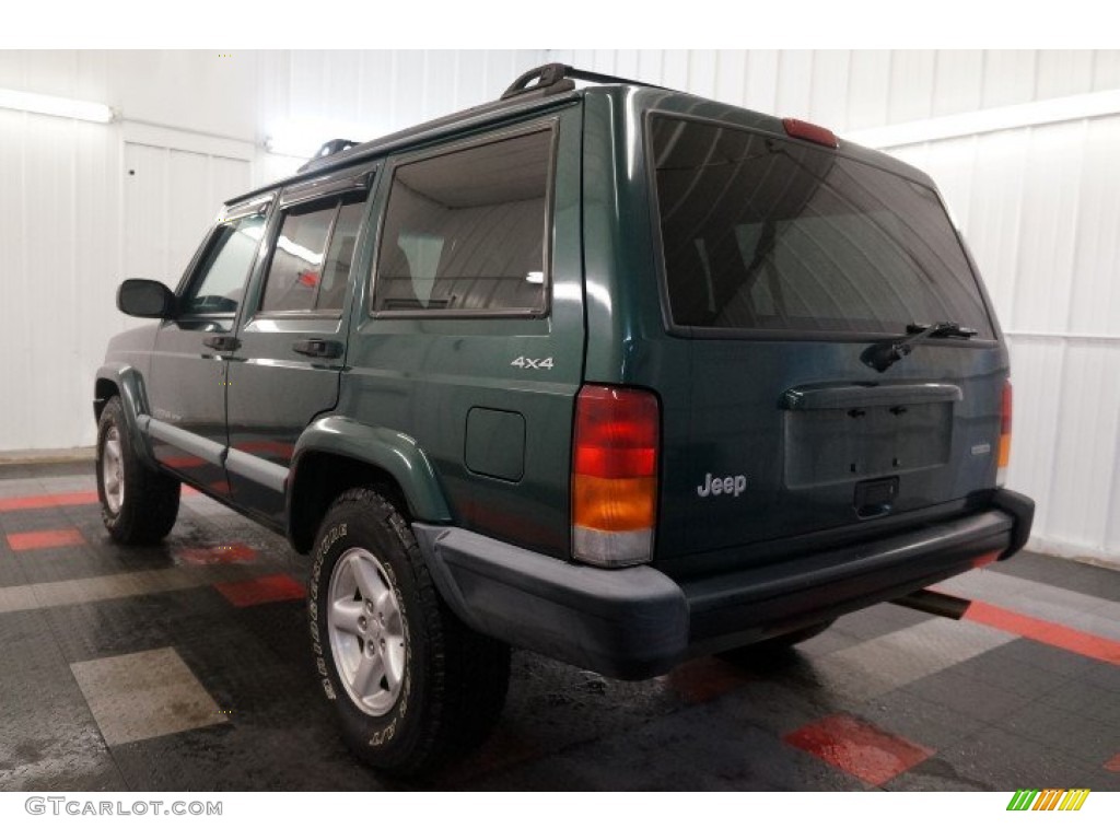 2000 Cherokee Sport 4x4 - Forest Green Pearl / Camel Beige photo #10