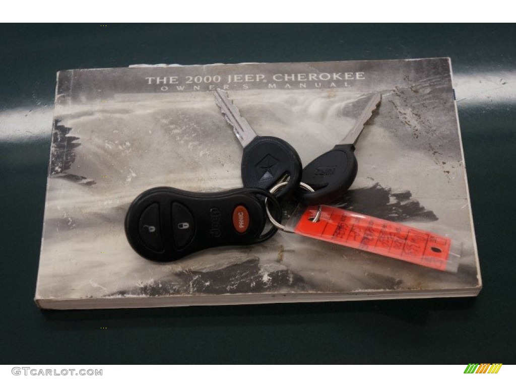 2000 Cherokee Sport 4x4 - Forest Green Pearl / Camel Beige photo #27