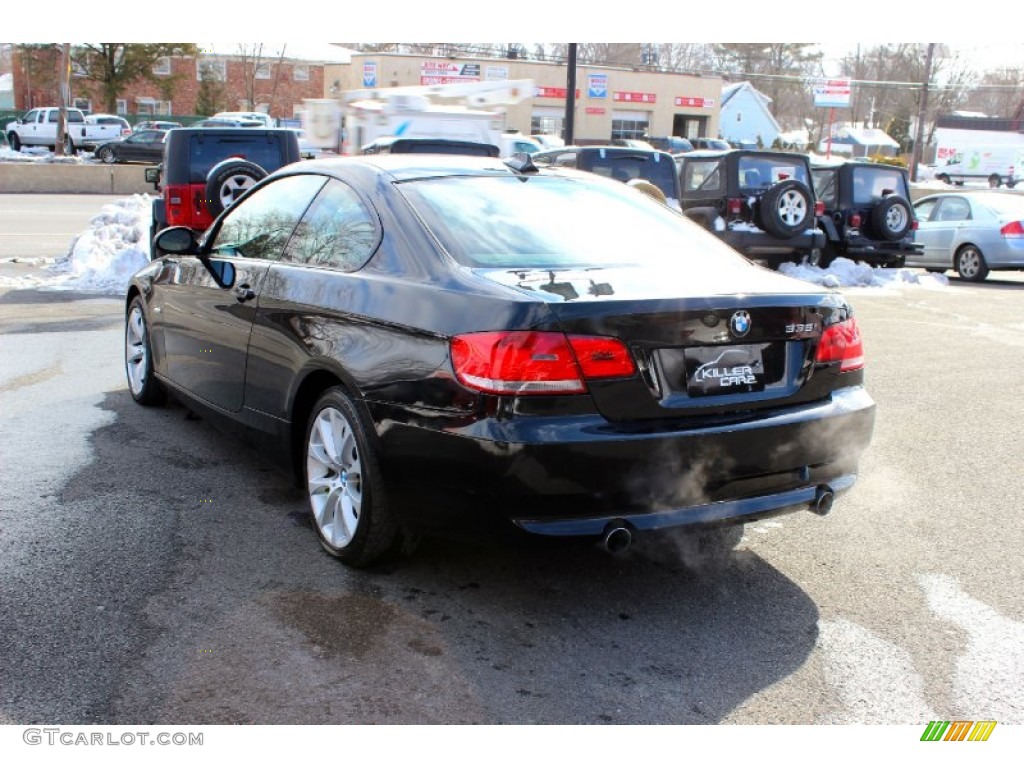 2009 3 Series 335xi Coupe - Jet Black / Coral Red/Black Dakota Leather photo #5