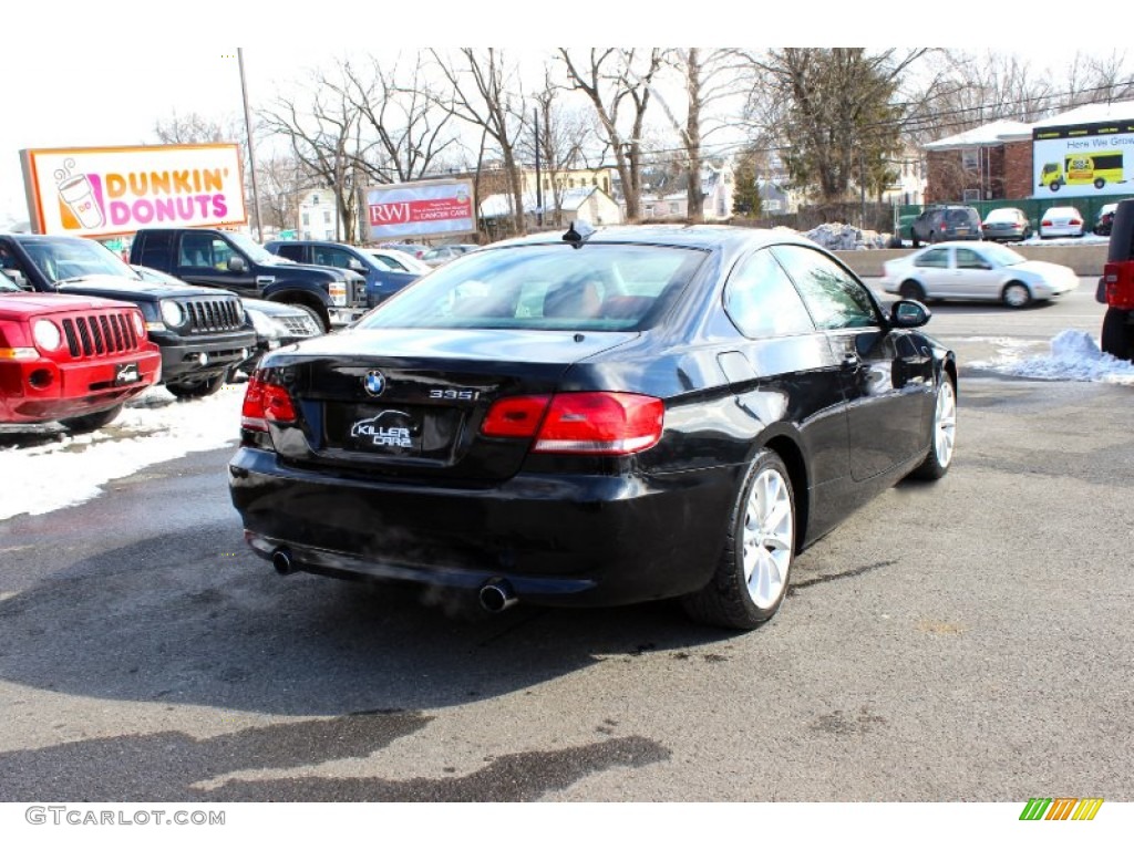 2009 3 Series 335xi Coupe - Jet Black / Coral Red/Black Dakota Leather photo #7
