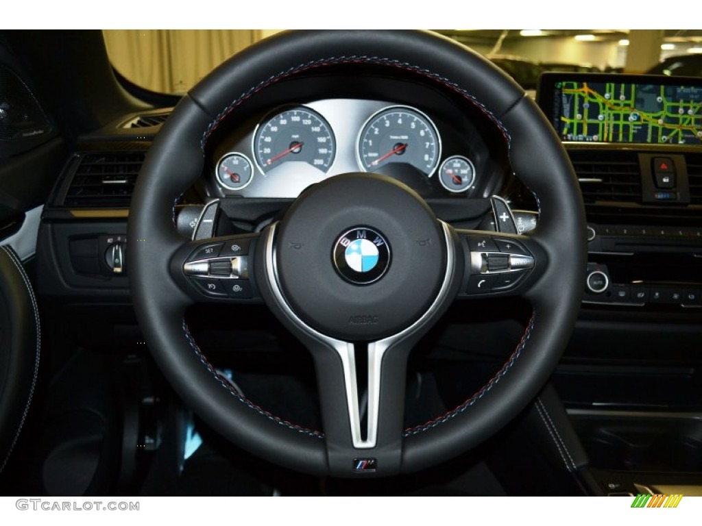 2015 BMW M4 Convertible Silverstone Steering Wheel Photo #101319645