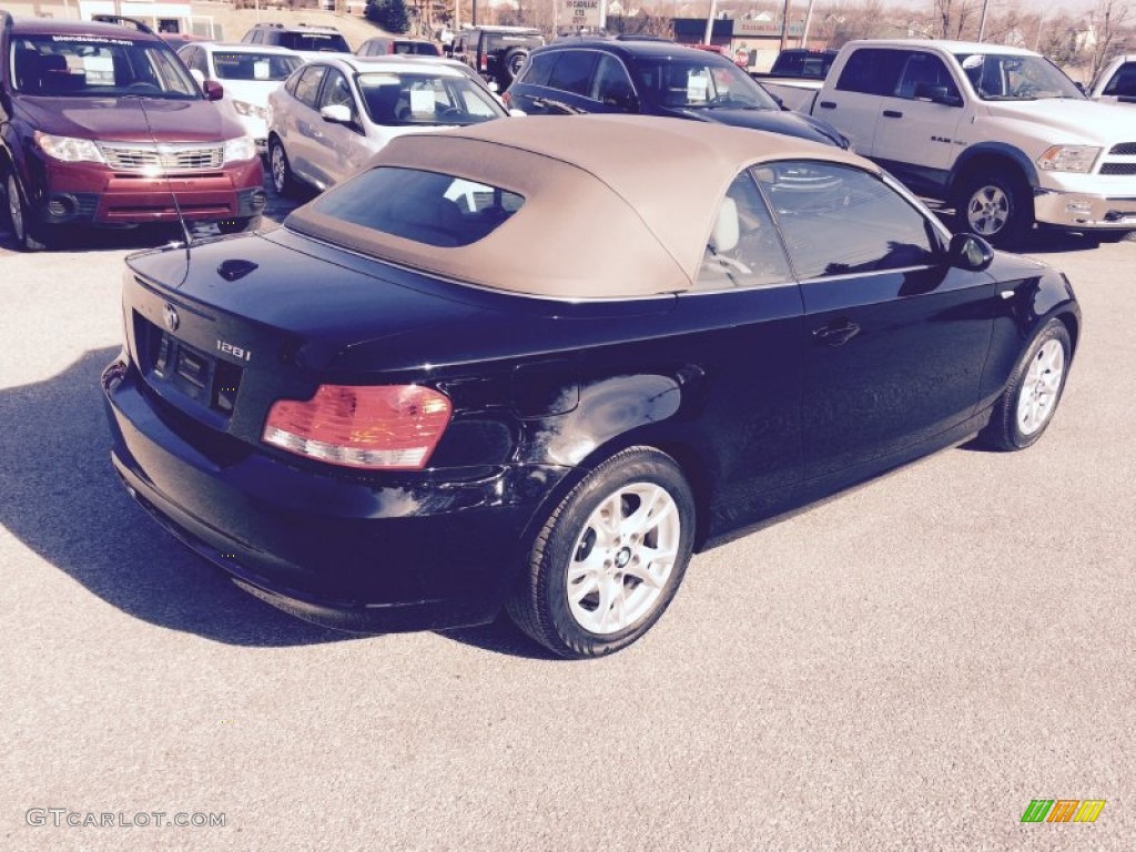 2009 1 Series 128i Convertible - Black Sapphire Metallic / Savanna Beige/Black Boston Leather photo #16