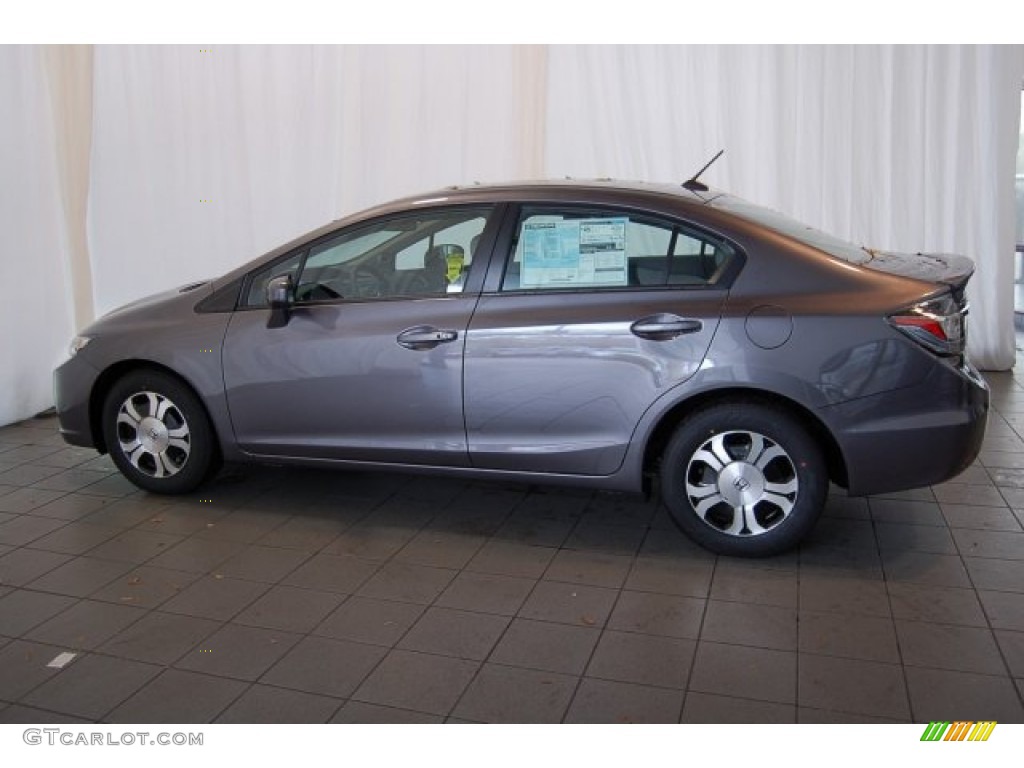 2015 Civic Hybrid-L Sedan - Modern Steel Metallic / Gray photo #10