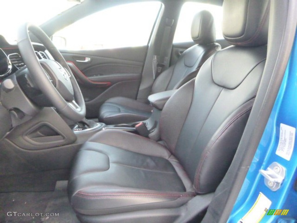 2015 Dart GT - Laser Blue Pearl / Black/Ruby Red Accent Stitching photo #15