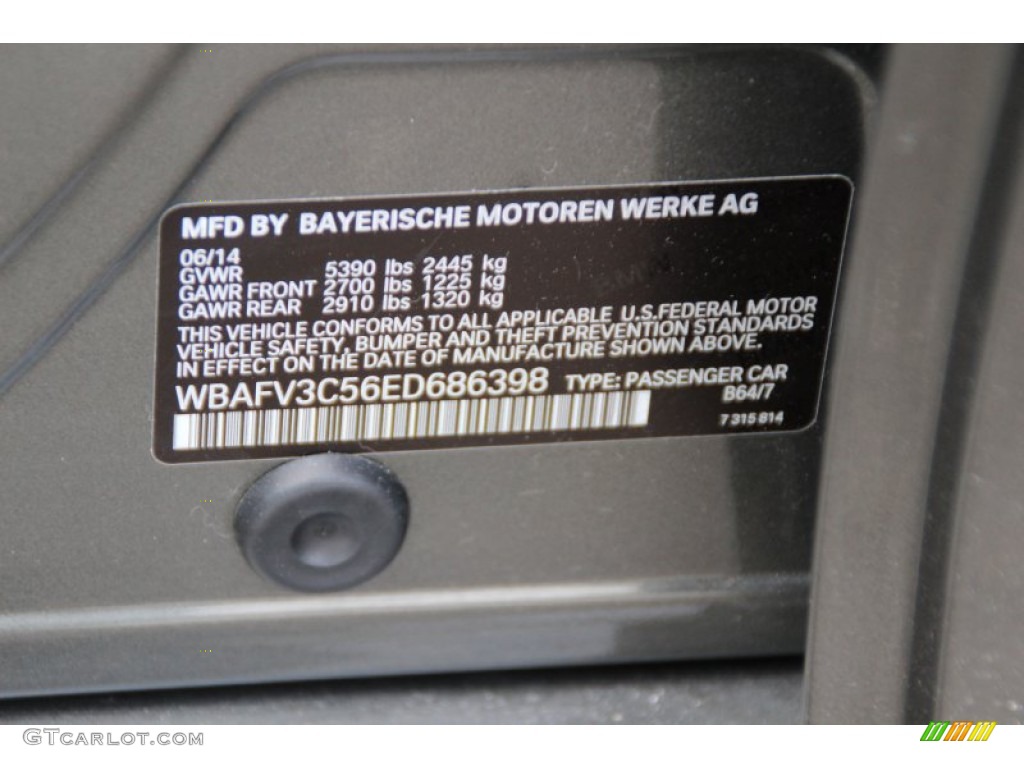 2014 5 Series Color Code B64 for Callisto Grey Metallic Photo #101331072