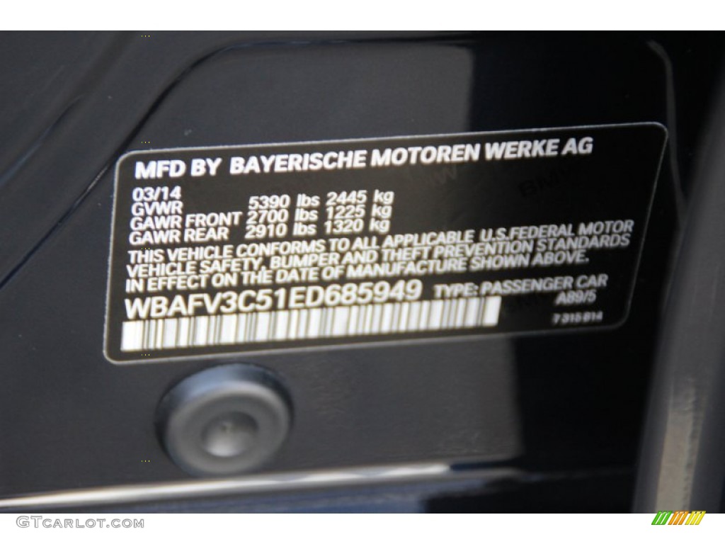 2014 5 Series Color Code A89 for Imperial Blue Metallic Photo #101331939