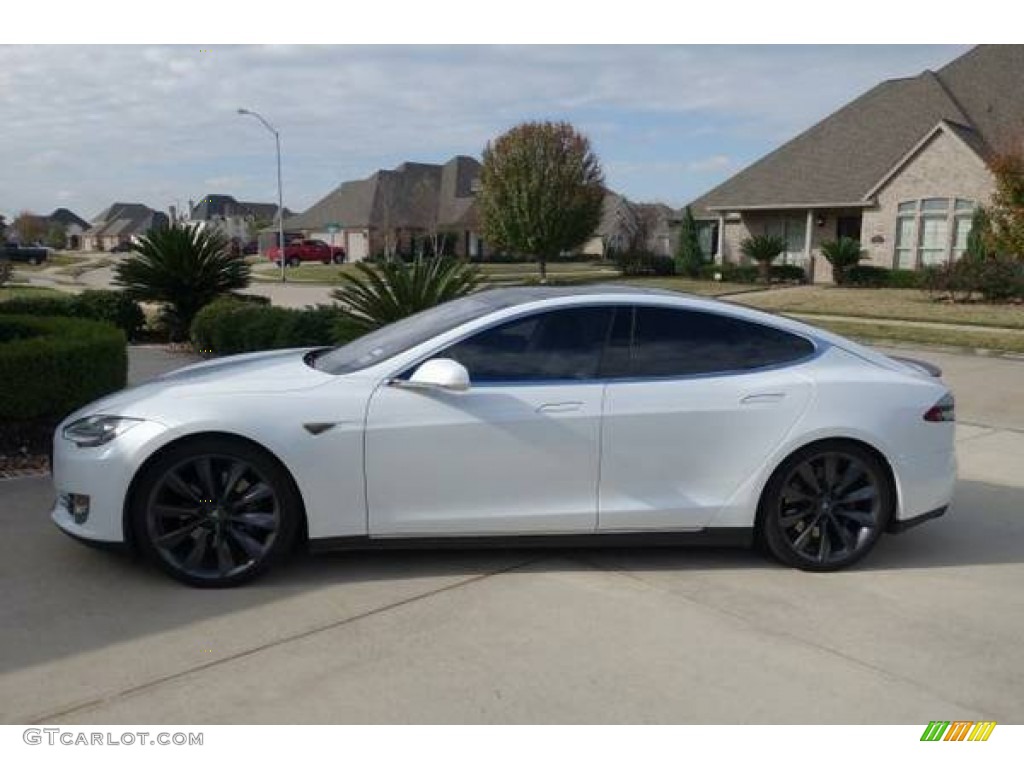 2013 Model S P85 Performance - Pearl White Tesla Multi-Coat / Black photo #1