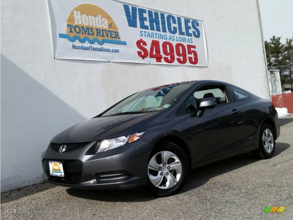 2013 Civic LX Coupe - Polished Metal Metallic / Gray photo #1