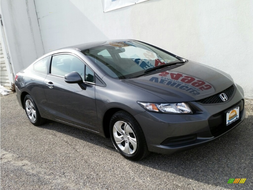 2013 Civic LX Coupe - Polished Metal Metallic / Gray photo #28