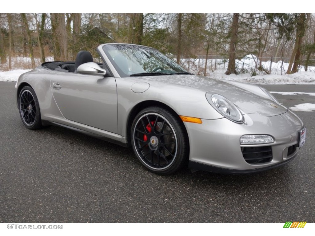 2012 911 Carrera 4 GTS Cabriolet - Platinum Silver Metallic / Black photo #8