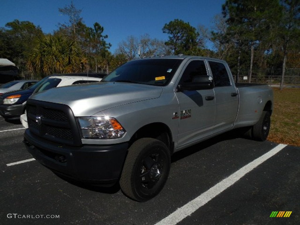 2014 3500 Tradesman Crew Cab 4x4 - Bright Silver Metallic / Black/Diesel Gray photo #1