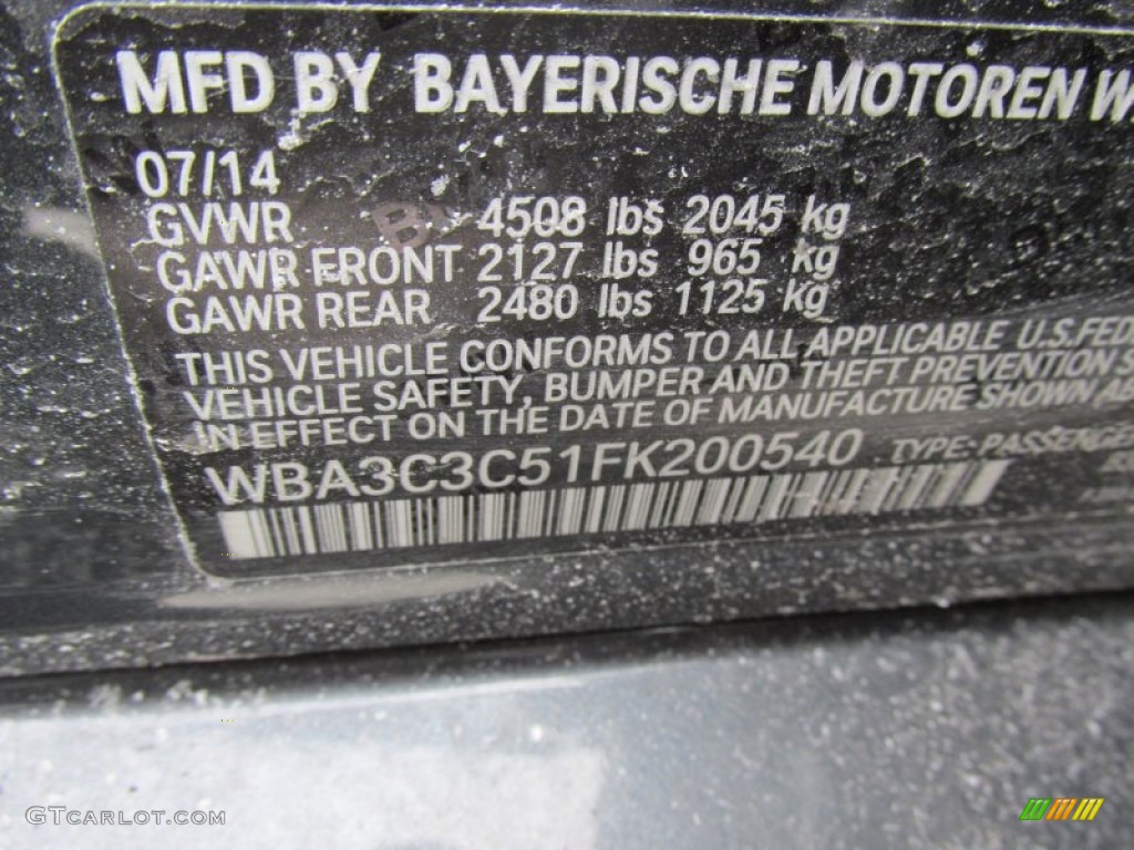 2015 3 Series 320i xDrive Sedan - Mineral Grey Metallic / Black photo #19