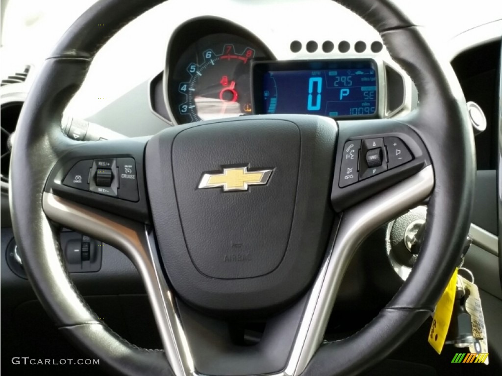 2014 Chevrolet Sonic LTZ Sedan Dark Pewter/Dark Titanium Steering Wheel Photo #101348619