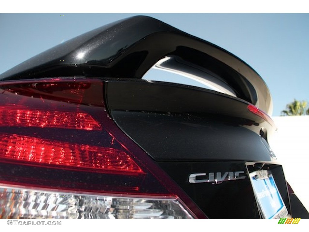 2015 Civic Si Coupe - Crystal Black Pearl / Si Black/Red photo #3