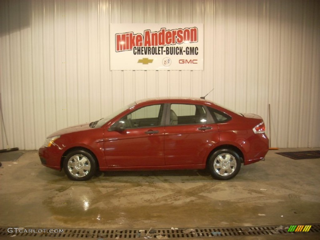 2010 Focus S Sedan - Sangria Red Metallic / Medium Stone photo #1