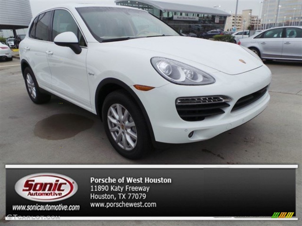 2014 Cayenne S Hybrid - White / Luxor Beige photo #1